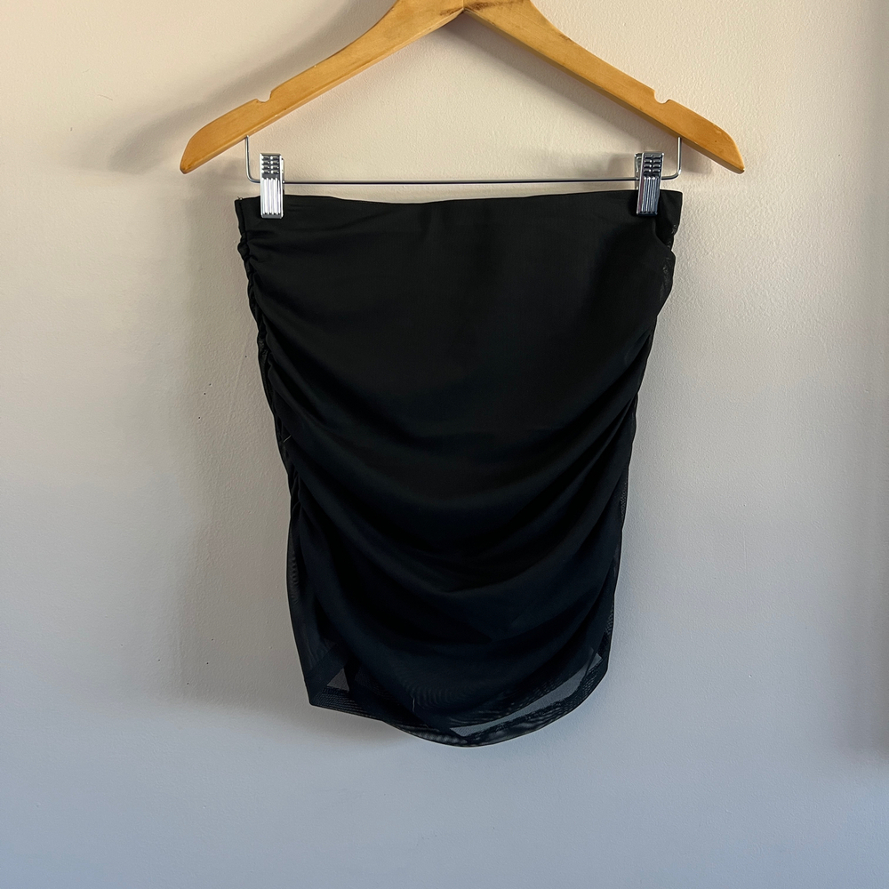 Garage Black Ruched Midi Skirt Size M | Stretch | Brand New